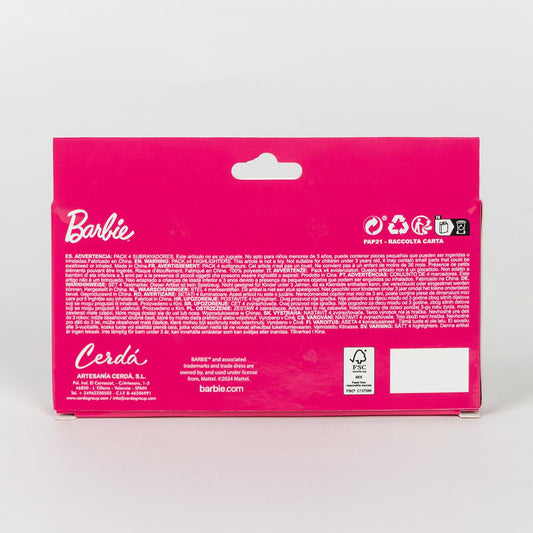 Cerda - Fluor Markers Pack X4 - Barbie