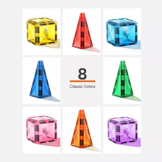 Mideer - Colorful Magnetic Tiles - Marble Run 100Pcs - Age +3