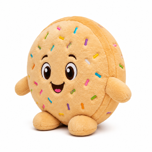 Russ Snackeez Sugar Cookie plush front view on pure white background