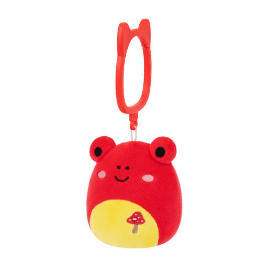 Obu red tropical frog clip-on plush front studio view