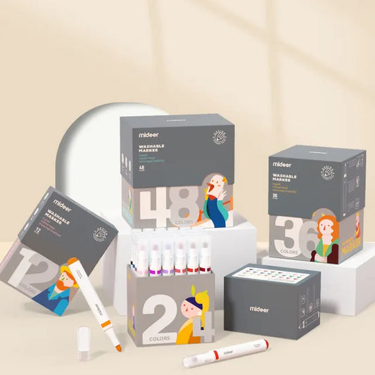 Mideer - Washable Marker Small tip - 48 colors - Age 3+