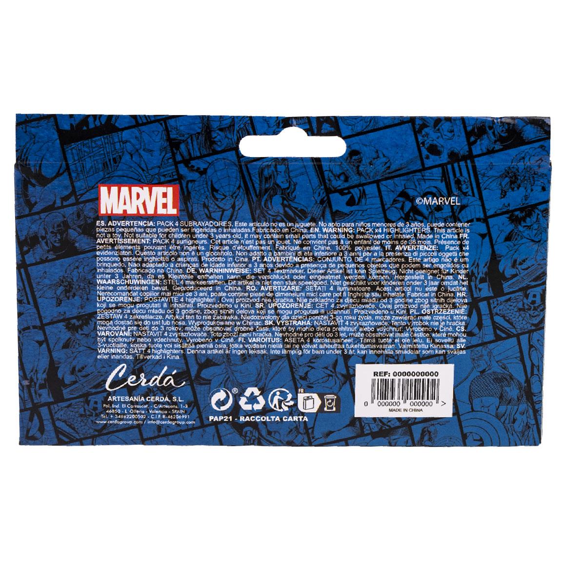 Cerda - Fluor Markers Pack X4 - Avengers