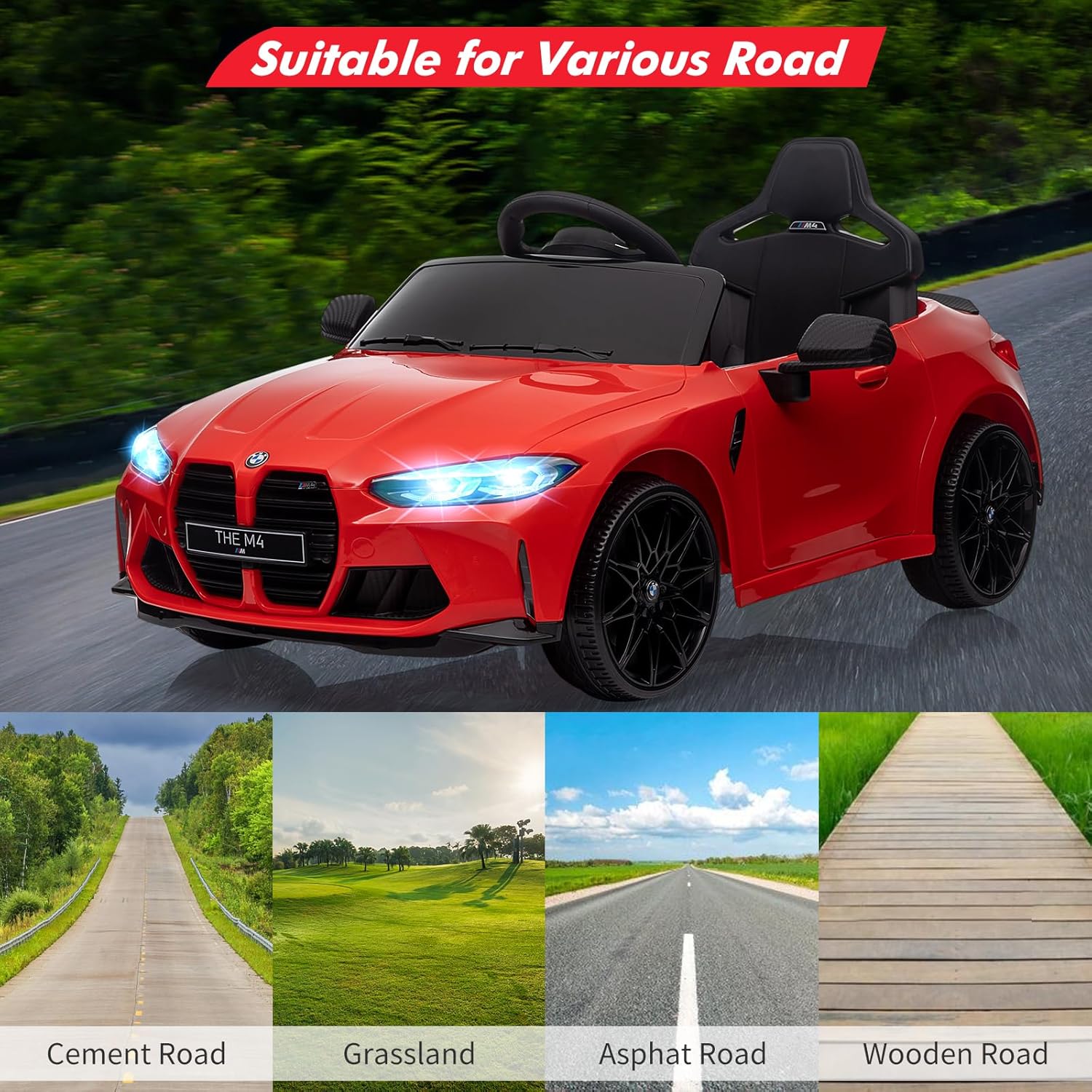 BMW M4 Licensed R/C Ride on Car- 12V10AH*1battery- 390#*2 motors