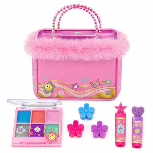 Hot Focus Fancy Beauty Bag Groovy Flower front studio view