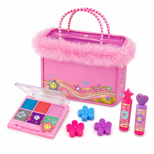 Hot Focus Fancy Beauty Bag Groovy Flower front studio view