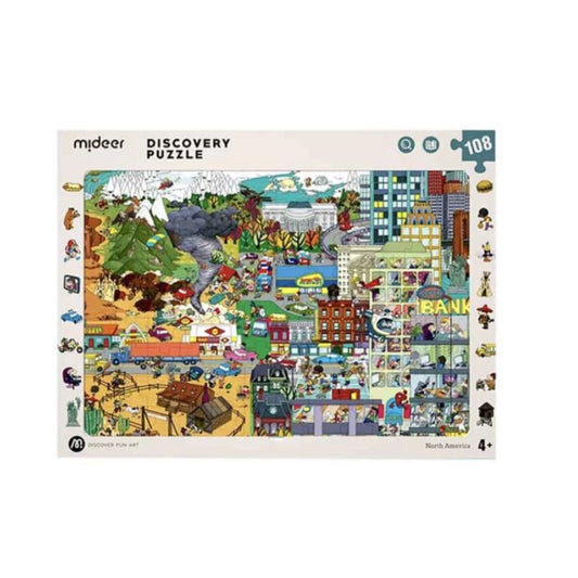 Mideer - Discovery Puzzle Big World Small World - North American - age 4+