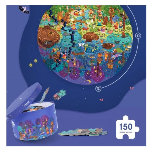 Mideer - 150P Round Puzzle -A Day In The Forest - Age 5+