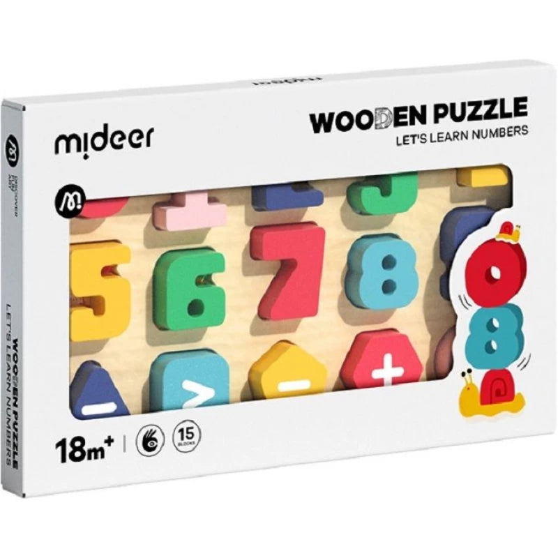 Mideer - Wooden Puzzle Let’s Learn Numbers - Age +1