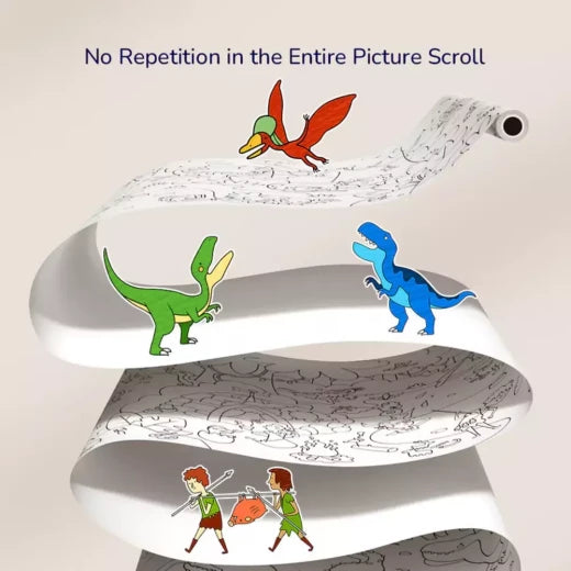 Mideer - Adhesive Coloring Scroll - The Amazing Dinosaurs - age 3+