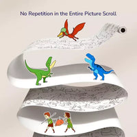 Mideer - Adhesive Coloring Scroll - The Amazing Dinosaurs - age 3+