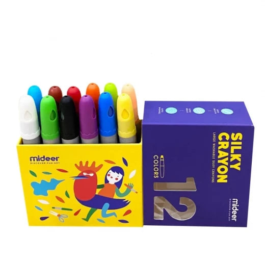 Mideer - Washable Silky Crayon - 12 colors - age 3+