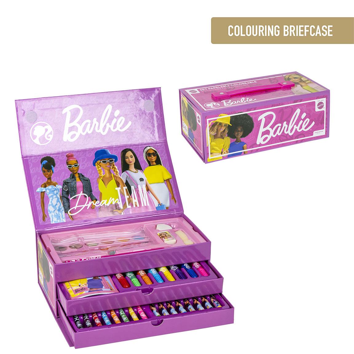 Cerda - Coloring Stationery Set Briefcase Barbie