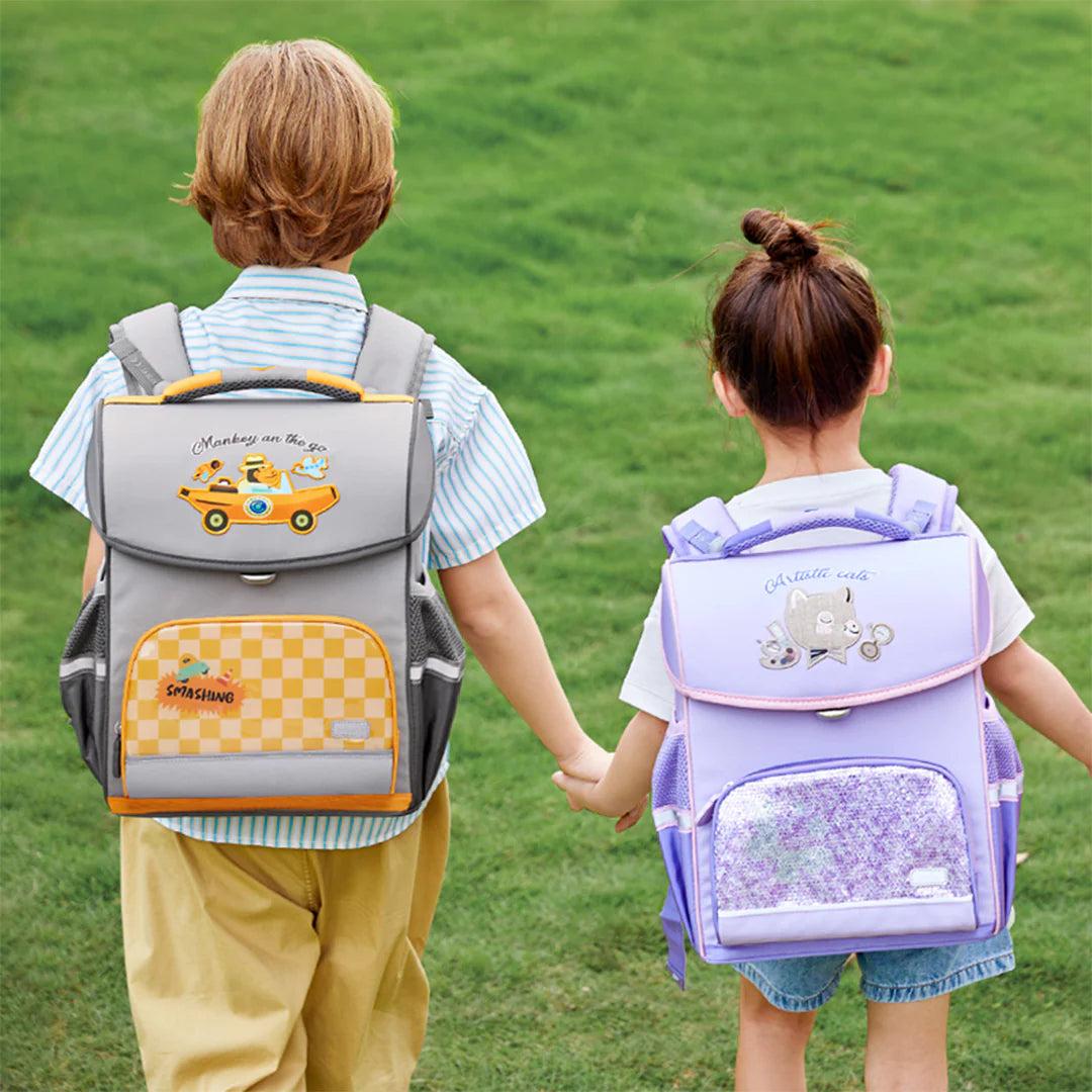 Mideer - Spinecare Kids Backpack - Cat - Purple - Age 6-9