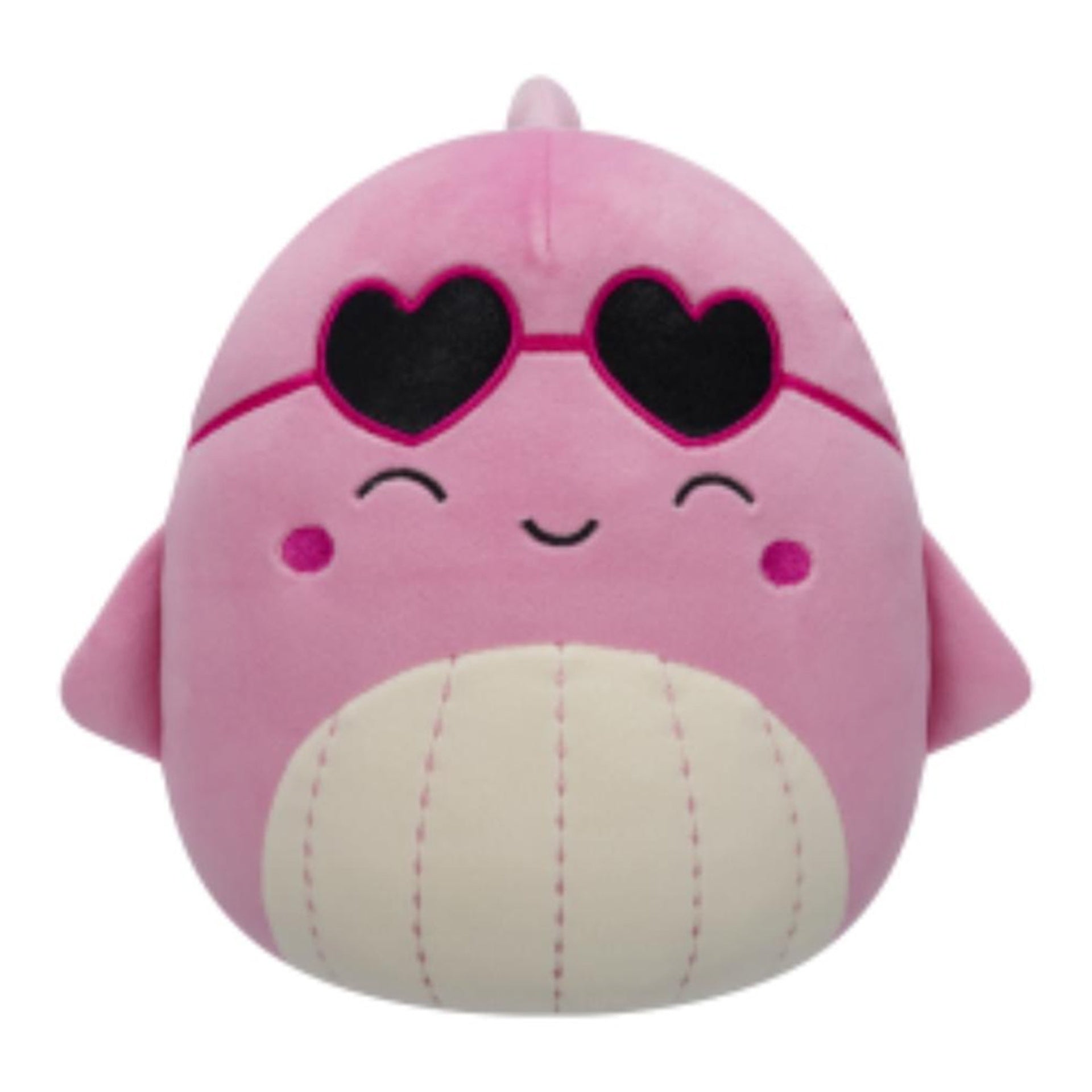 Squishmallows Val the Pink Whale with Closed Eyes and Heart Sunglasses 7.5 inch plush