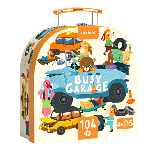 Mideer Portable Puzzle Box: Busy Garage