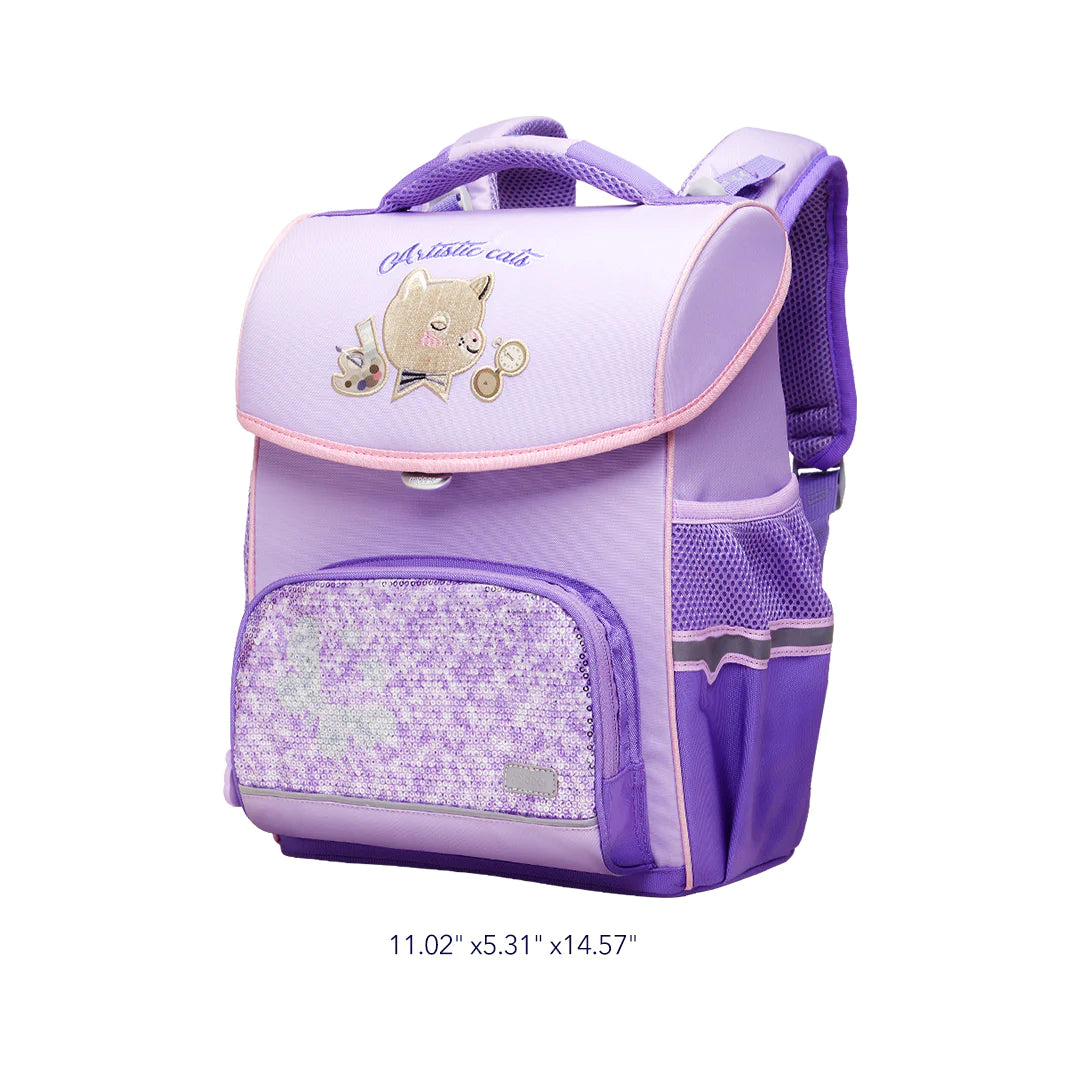 Mideer - Spinecare Kids Backpack - Cat - Purple - Age 6-9