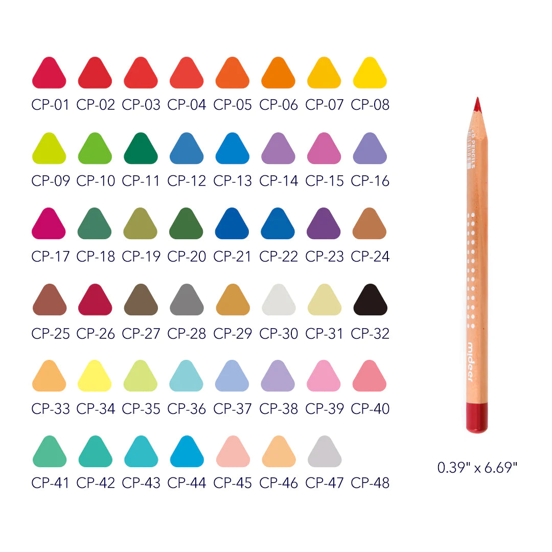 Mideer - Vibrant Colored Pencil - 48 Colors - Age 4+