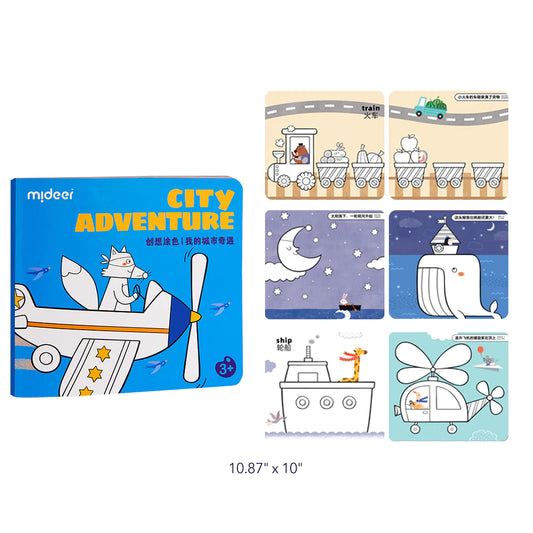 Mideer - Coloring Book - City Adventure - Age 3+