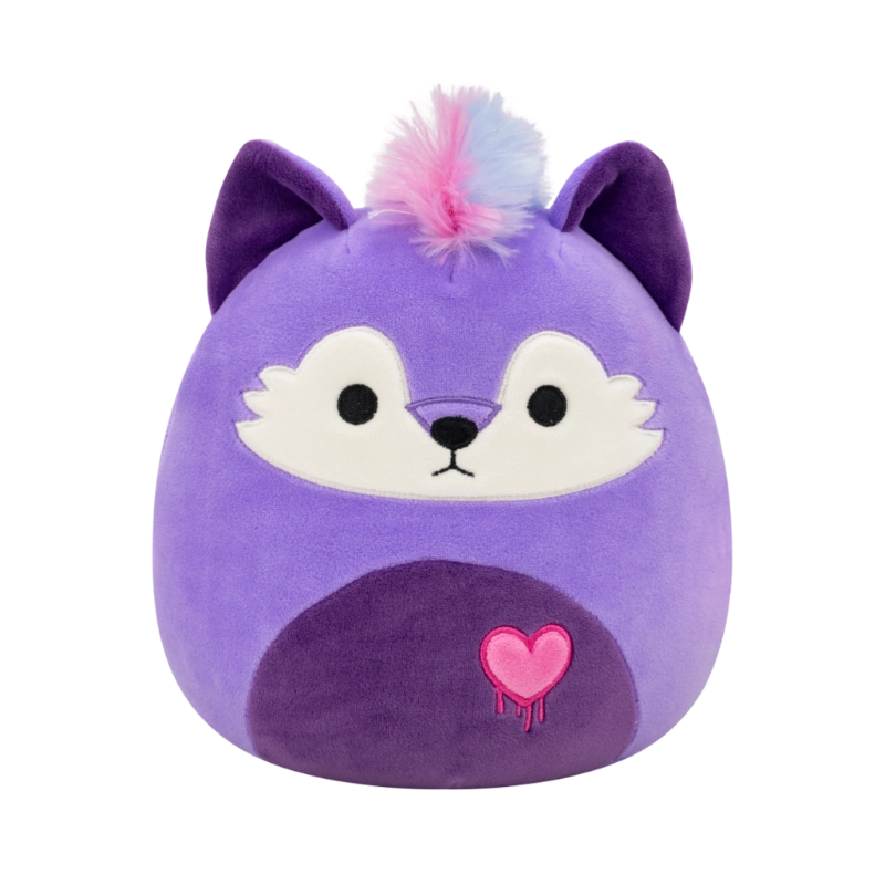 Squishmallows Yoshimi the Purple Girly Goth Wolf with Mohawk and Melting Heart 7.5 inch plush