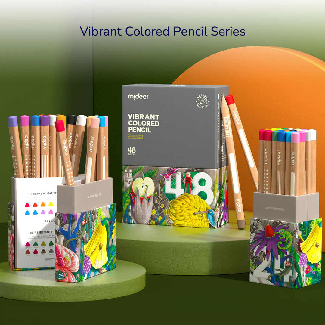 Mideer - Vibrant Colored Pencil - 24 Colors - Age 4+