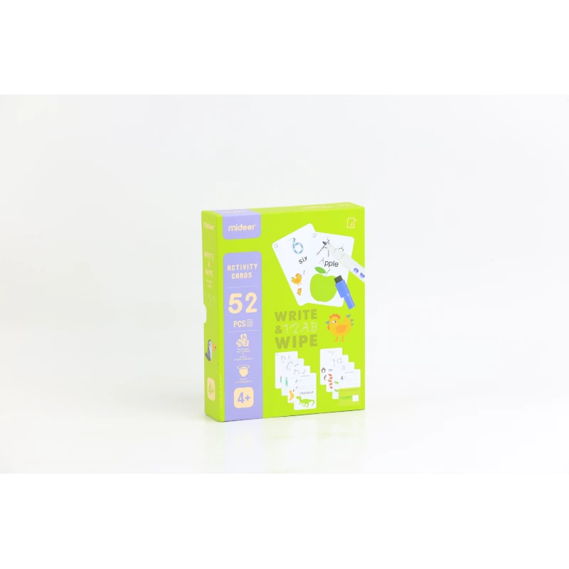 Mideer - Reusable Write & Wipe Cards - 123 & ABC - Age 3+