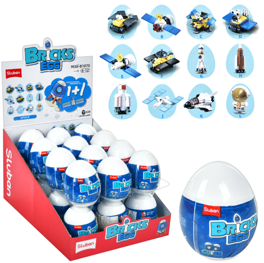 Sluban - Bricks Egg - Space (12 Types) - Age +6