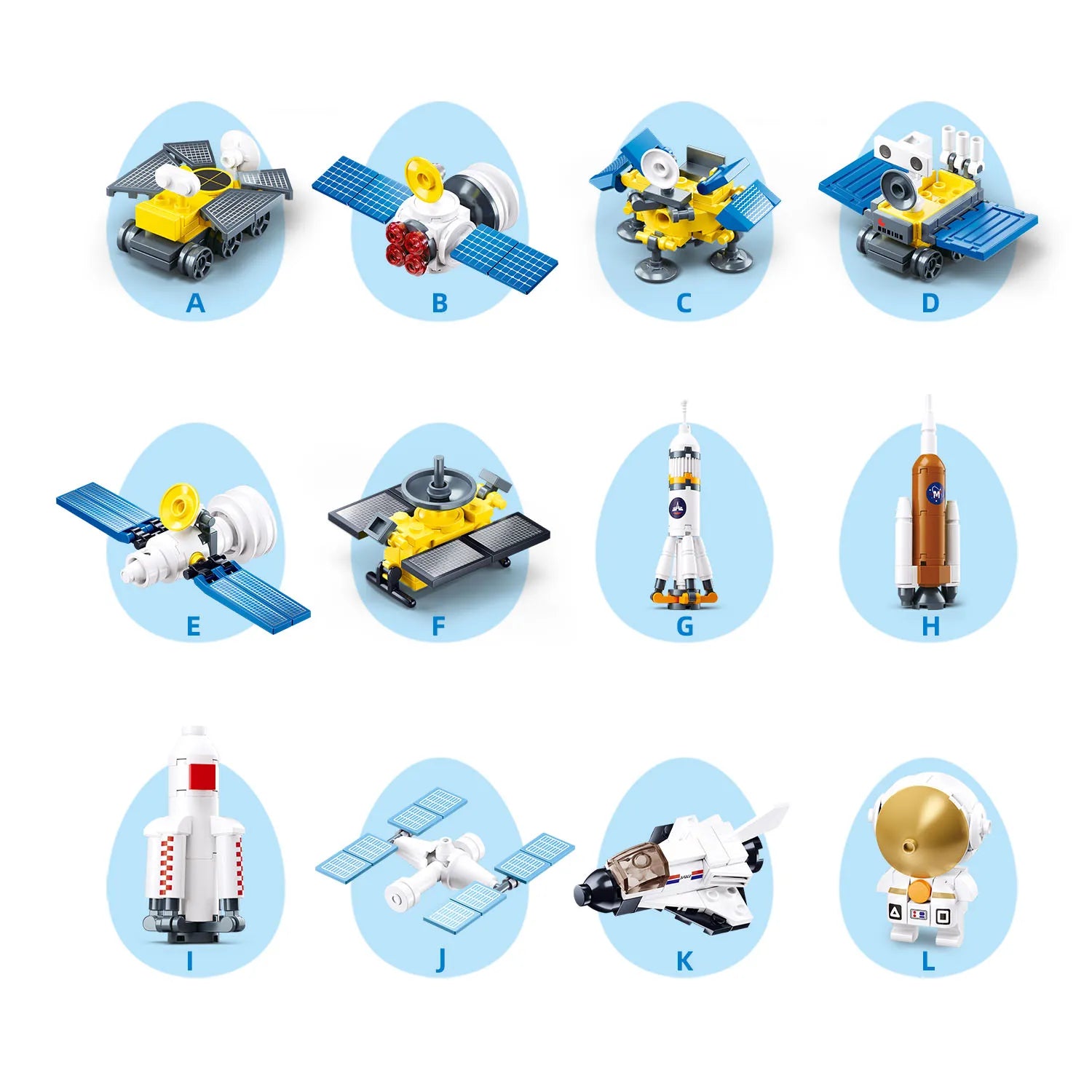 Sluban - Bricks Egg - Space (12 Types) - Age +6