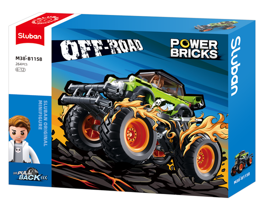 Sluban - Powerbricks - Off-Road Vehicle (Pull Back) (264 Pcs) - Age +6
