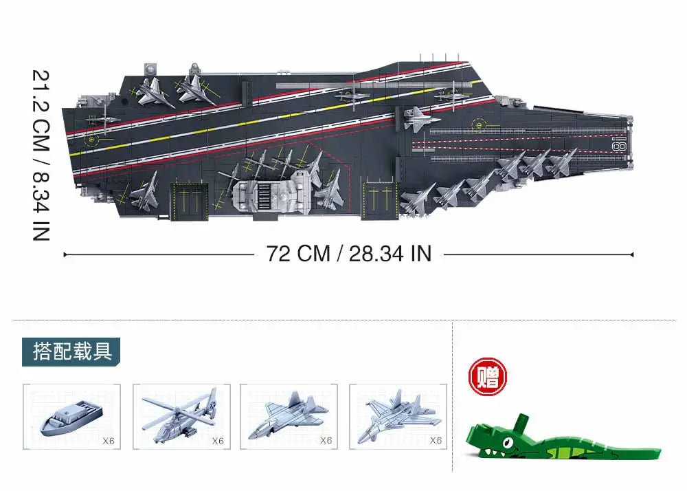 Sluban - Model Bricks - Aircraft Carrier (1312Pcs) - Age +12
