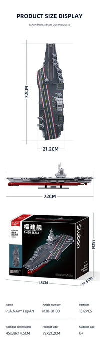 Sluban - Model Bricks - Aircraft Carrier (1312Pcs) - Age +12