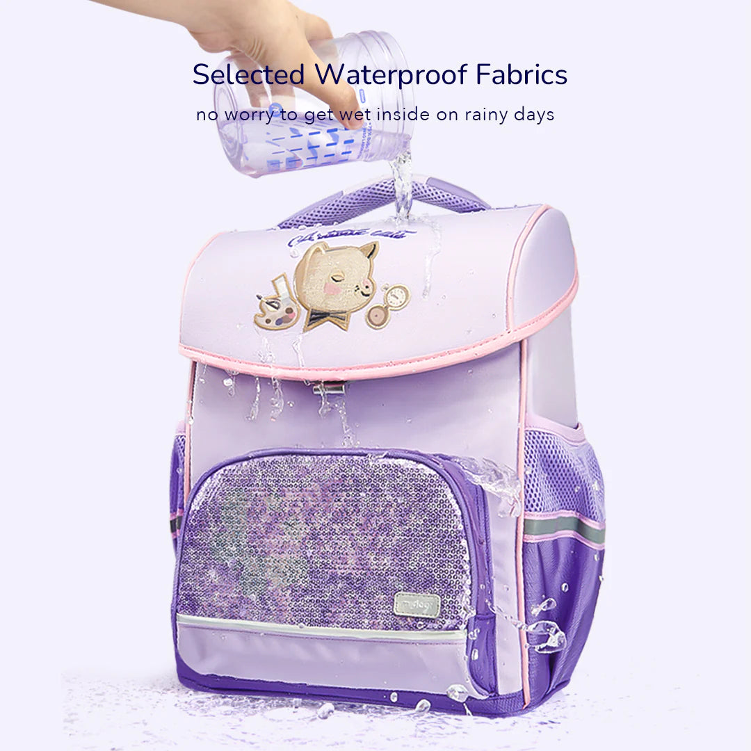 Mideer - Spinecare Kids Backpack - Cat - Purple - Age 6-9