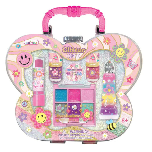 Glitter Cosmetic Set Groovy Flower by Hot Focus