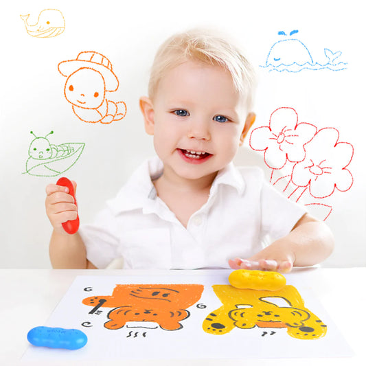 Mideer - Washable Beeswax Pease Crayons - 8 colors - Peas shape - Age 3+