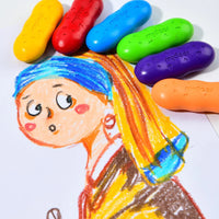 Mideer - Washable Beeswax Pease Crayons - 12 Colors - peas shape - Age 3+