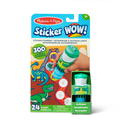 Melissa & Doug Sticker WOW! Dinosaur activity pad and sticker stamper set