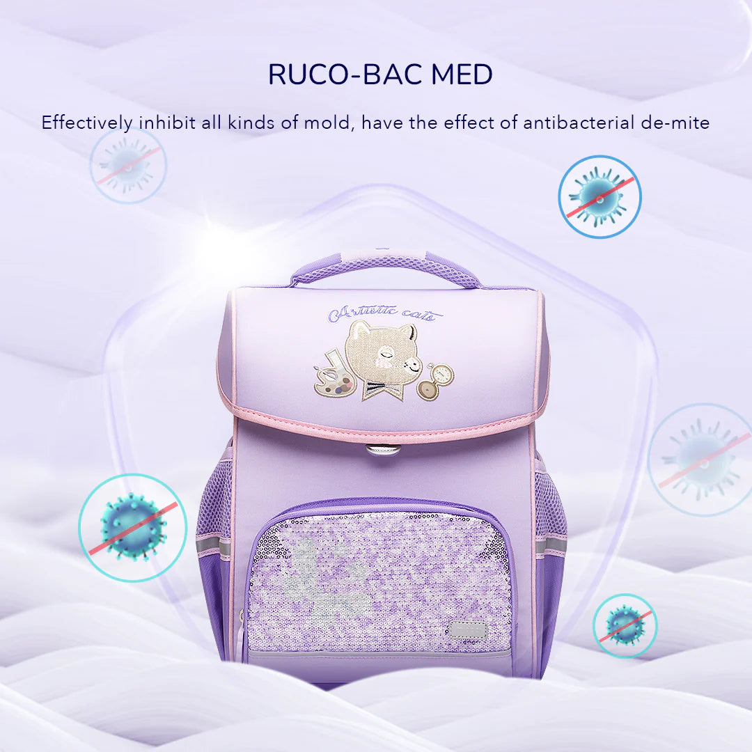 Mideer - Spinecare Kids Backpack - Cat - Purple - Age 6-9