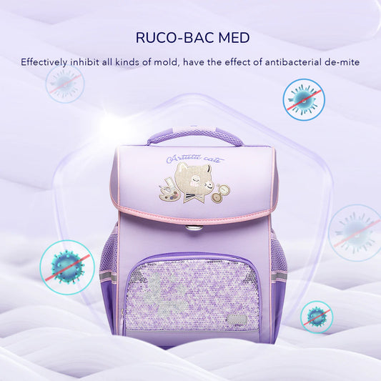 Mideer - Spinecare Kids Backpack - Cat - Purple - Age 6-9