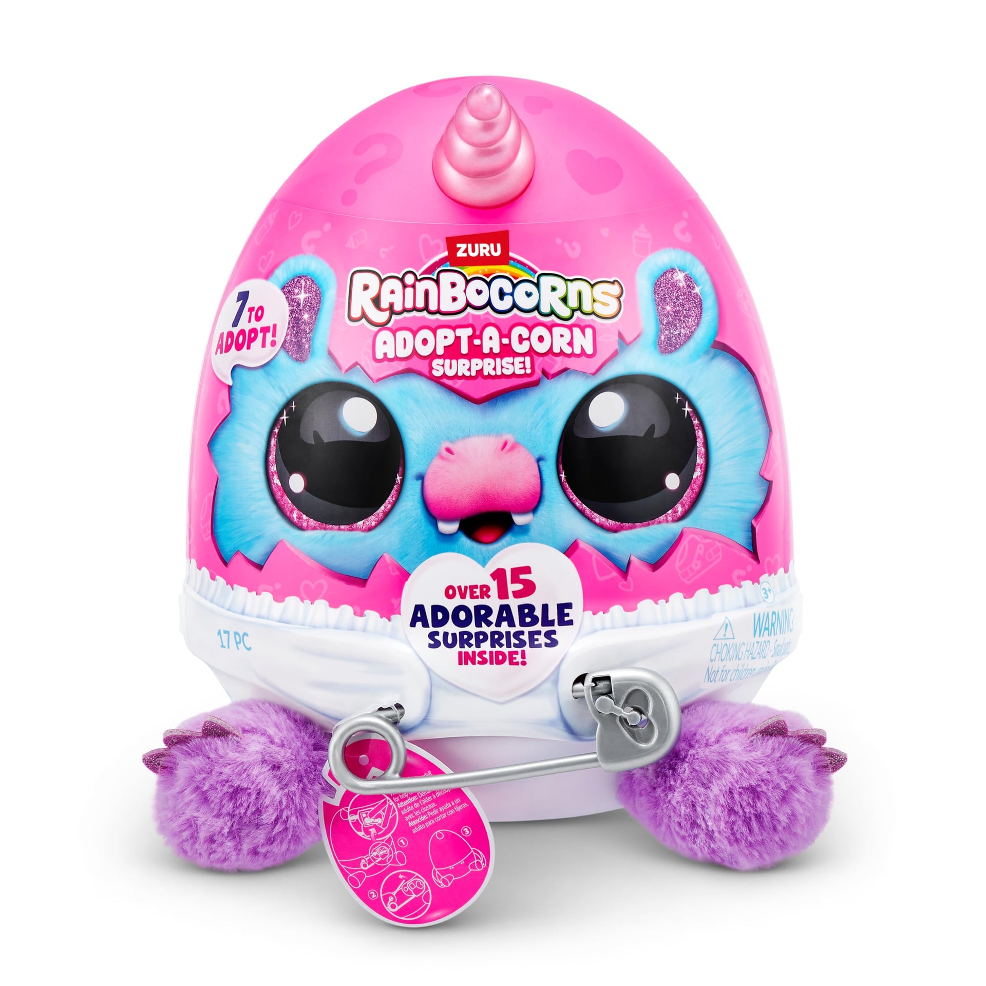 Rainbocorns Adopt-A-Corn surprise egg plush toy packaging