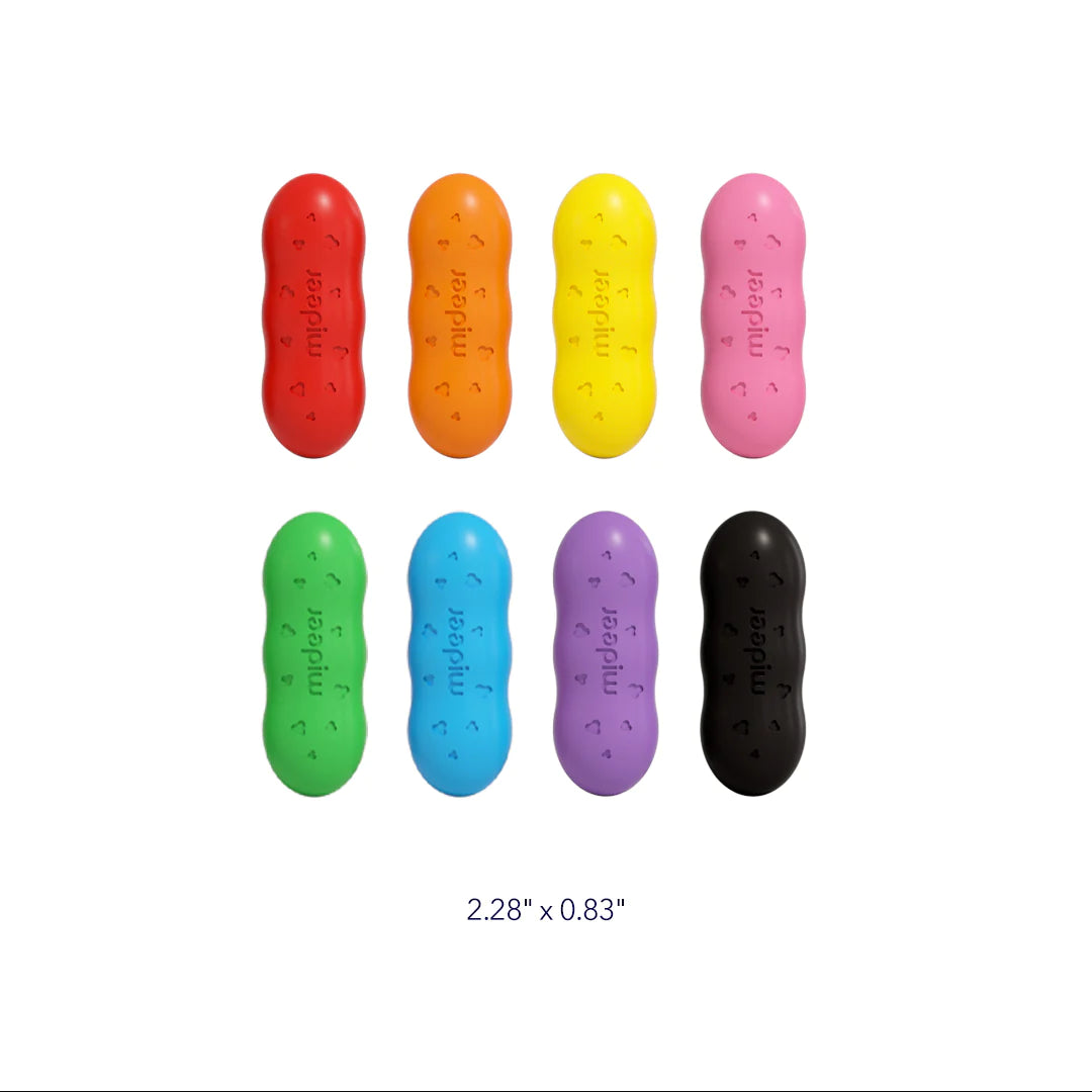 Mideer - Washable Beeswax Pease Crayons - 8 colors - Peas shape - Age 3+
