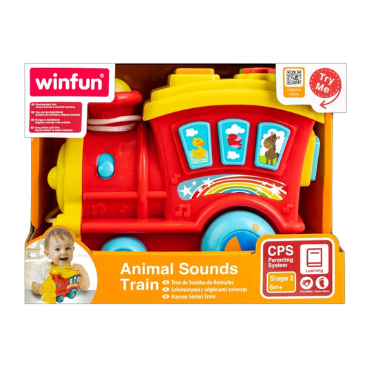 WinFun Animal Sounds Train baby pull-along toy