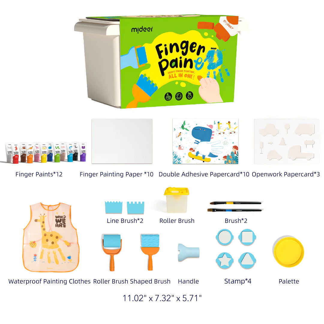 Mideer - Finger painting set - 12 colors - Age 3+