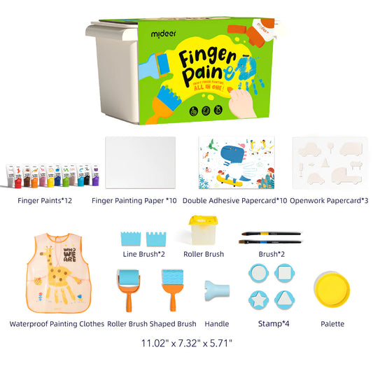 Mideer - Finger painting set - 12 colors - Age 3+