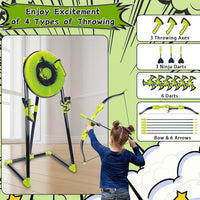 Aojie Sport – 4-in-1 Axe Throwing Game Set with Bow and Arrows – Age 6+