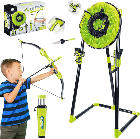 Aojie Sport – 4-in-1 Axe Throwing Game Set with Bow and Arrows – Age 6+