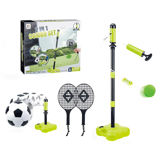 Aojie Sport – 2 In 1 Combo Set (Swing Racket, Soccer Set) - Ages 6+