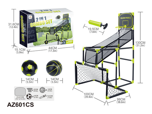 Aojie Sport – 2 In 1 Combo Set (Basketball, Soccer Set) - Ages 6+