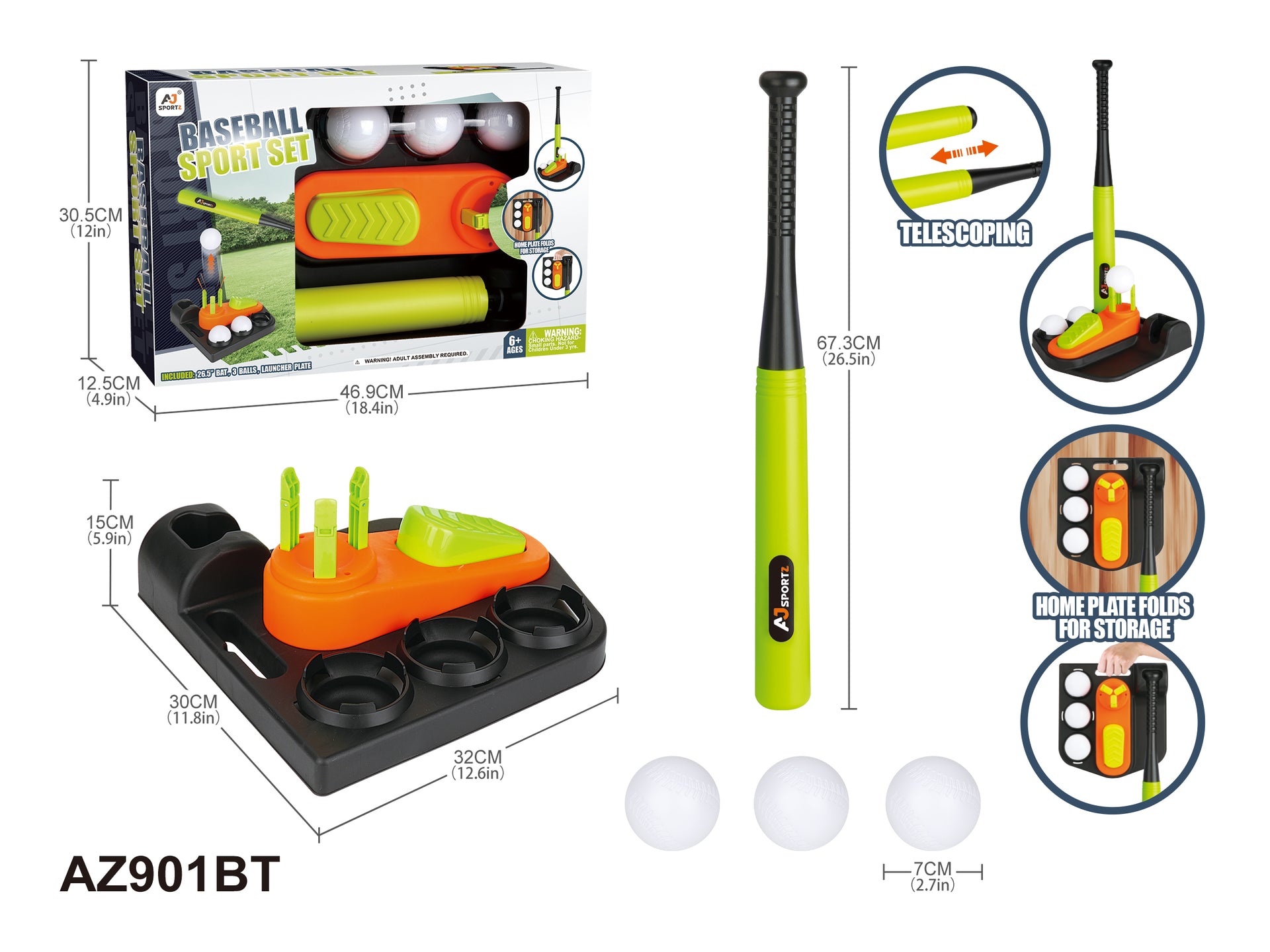 Aojie Sport – 26.5 Baseball Set - Ages 6+