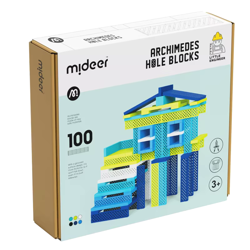 Mideer - Archimedes Dimond's Hole Blocks - Cold color - 100 pieces - Age +3