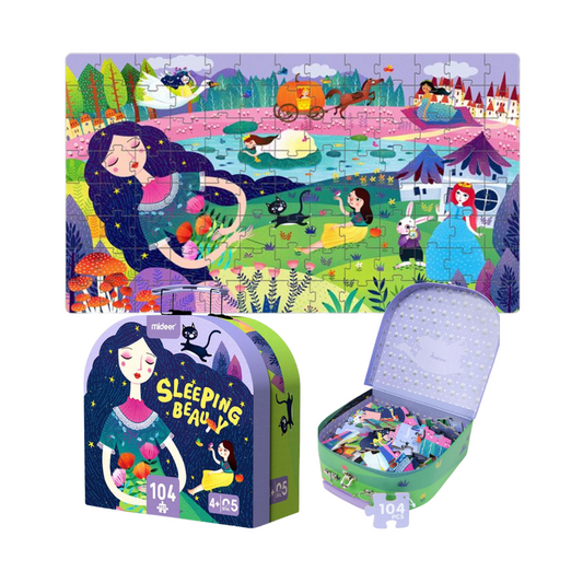Mideer MD3028 Sleeping Beauty puzzle box complete product set on white