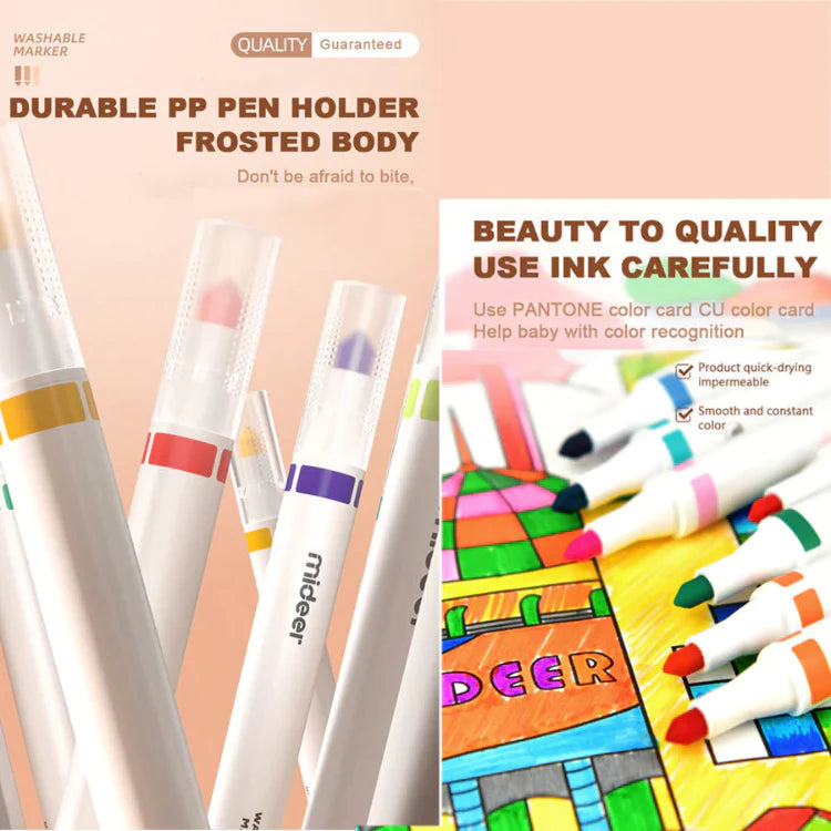 Mideer  - Washable Marker Small tip -  12 colors - Age 3+